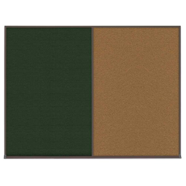 Triple Door Radius Corkboard, 72"X48", S, UV80055-SATIN-RUBBER